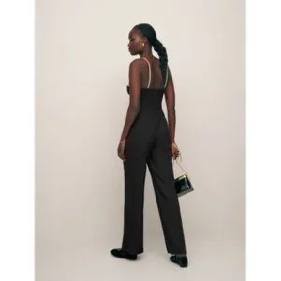 NEW Reformation Melanie Jumpsuit Black and White size 6 - Picture 3 of 9